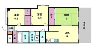 ローレルコート新大宮【1階】の間取り