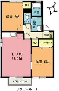 リヴェールI【2階】の間取り