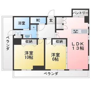 セントラル小嶋【6階】の間取り