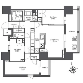 LIBR GRANT 西新宿WEST【11階】の間取り