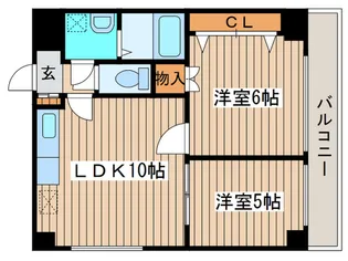 メ-プル北27条【6階】の間取り