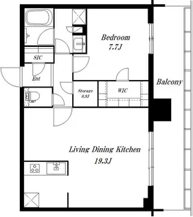 ブリリアタワー浜離宮【19階】の間取り