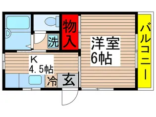 加賀ハイツB【1階】の間取り