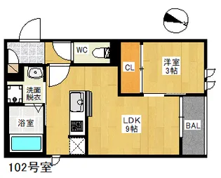 Regalest Piece筑紫通り レガレストピエスチクシドオリ【3階】の間取り