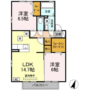 フレンドリースクエア桜 B【1階】の間取り