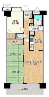 グレーシィ栗東オーブ【3階】の間取り