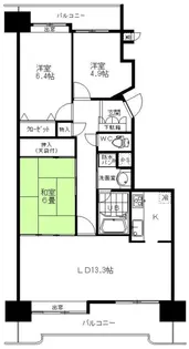 ライオンズガーデン郡山【9階】の間取り