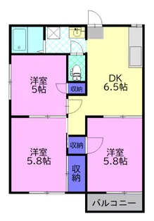 コーポヒルサイド B【2階】の間取り