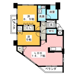 グランマスト桜山広見【6階】の間取り