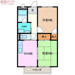オーガイトKITAOKA B棟【1階】の間取り