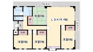 ツインヒルズ・広畑【6階】の間取り