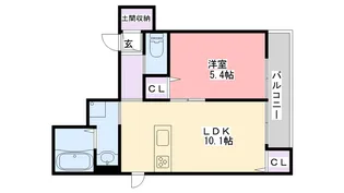 ツイン・ベレオII【1階】の間取り