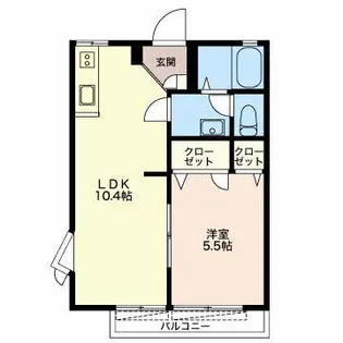 フレグランスかおり B【1階】の間取り