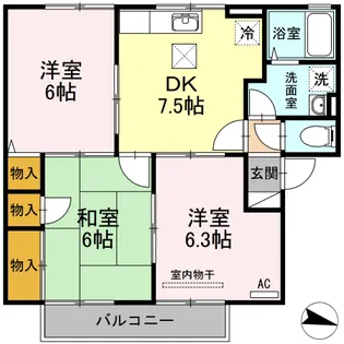 リアルエステート東原C棟【1階】の間取り