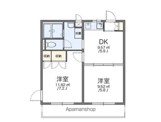 レオパレスサンローゼB【2階】の間取り