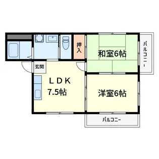 中本ハイツ【2階】の間取り