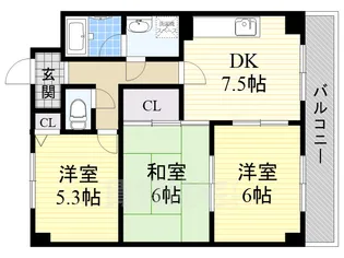 鴻池クレスト【3階】の間取り