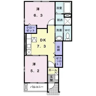 サウスウエー I【1階】の間取り