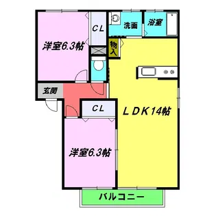 ファミール以和貴【2階】の間取り