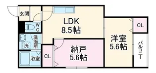 シャンタラム吹田【3階】の間取り
