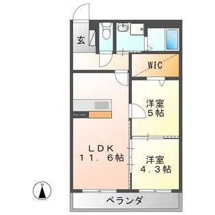 グランハウス長島【2階】の間取り