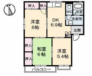 コーポ宮内 B棟【2階】の間取り