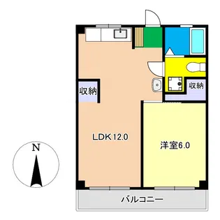 西川マンション(葛島)【4階】の間取り
