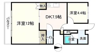 モアステージ中通【3階】の間取り