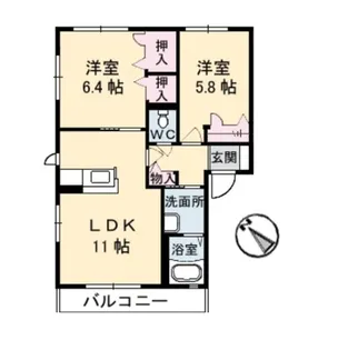 シャーメゾンエンギA棟【2階】の間取り