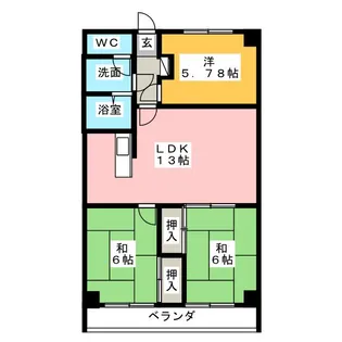 ニューブラウンハイツ【2階】の間取り