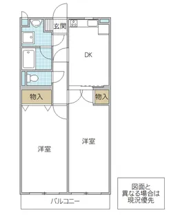 ヴェルドゥワイエ千波湖 オリーブ館【2階】の間取り