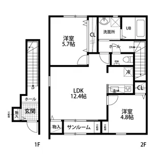 シアヴィータ寺地A棟【2階】の間取り