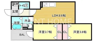 D porta garbo【2階】の間取り