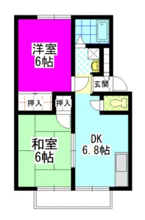 岡山県岡山市南区三浜町1【アパート】の間取り