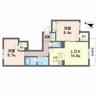 シャーメゾン フェアリーステージ【1階】の間取り