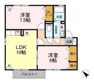 エル・プラティア B【2階】の間取り