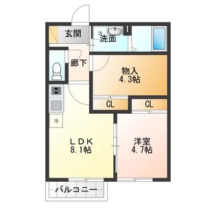 Cedar Hall Yamada Two【2階】の間取り