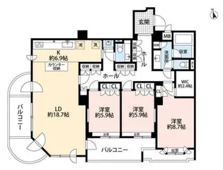 モナージュ戸越公園【2階】の間取り