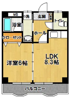 1LDKの間取り画像