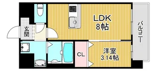 大阪府大阪市城東区古市3【マンション】の間取り
