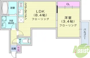 仮)BAU銀杏町1号棟【3階】の間取り