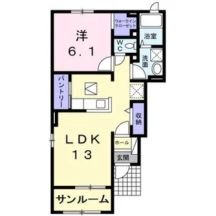 カーサ プラシードB【1階】の間取り