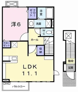 ニューアヴェニュー【2階】の間取り