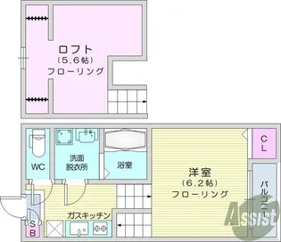 コンフォール仙台若林【2階】の間取り