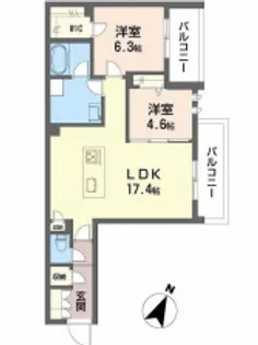 大阪府吹田市山田東4【マンション】の間取り