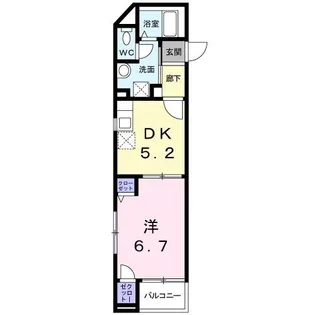 1DKの間取り画像