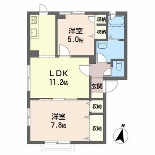 コモンライフ中佃【2階】の間取り