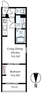 神奈川県相模原市中央区陽光台1【アパート】の間取り