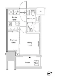 ザ・パークハビオ北千住【9階】の間取り