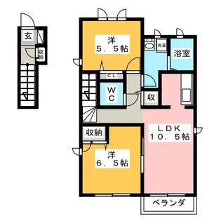イーストリバーA【2階】の間取り